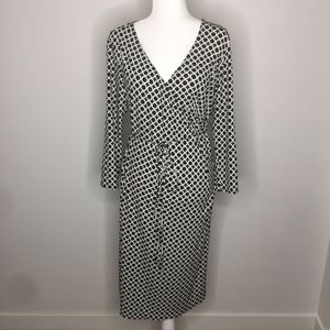 Laundry by Shelli Segal Black White Wrap Dress